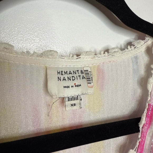 Hemant and Nandita Jorah Long Dress | Tie Dye Midi | Colorful Metallic | XS - Picture 5 of 13